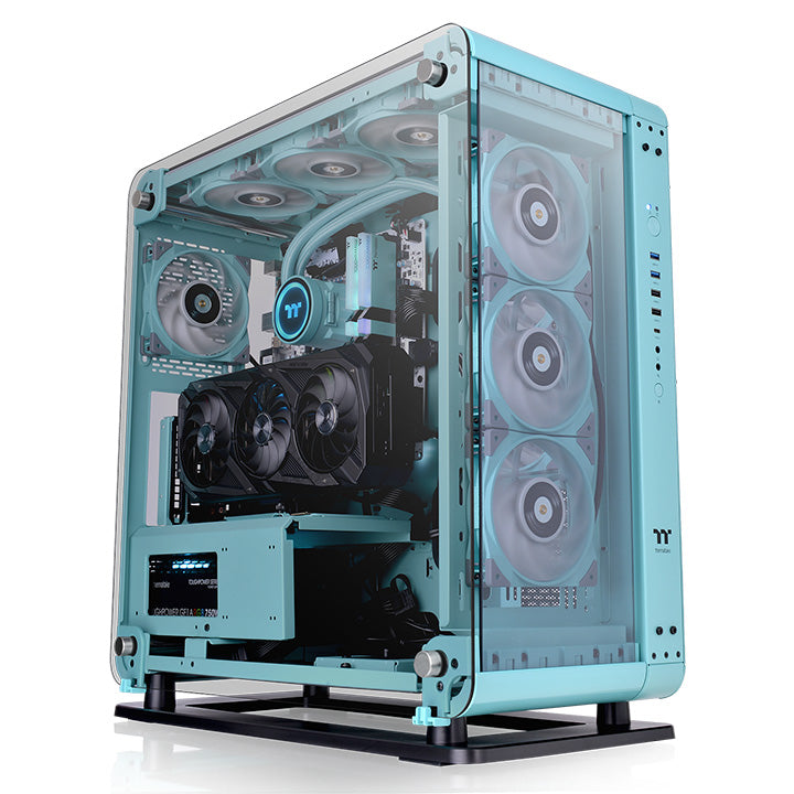 Core P6 Tempered Glass Turquoise Mid Tower Chassis – Thermaltake