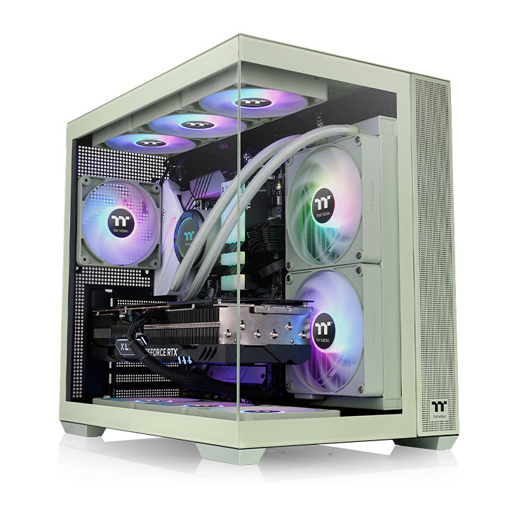 View 380 TG ARGB Matcha Green Mid Tower Chassis – Thermaltake Global