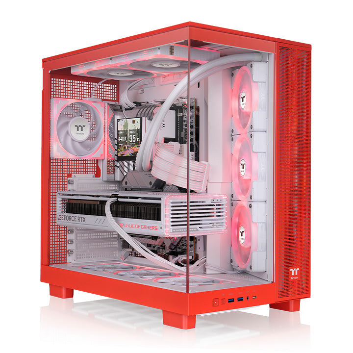View 380 XL TG ARGB Flaming Orange Mid Tower Chassis – Thermaltake