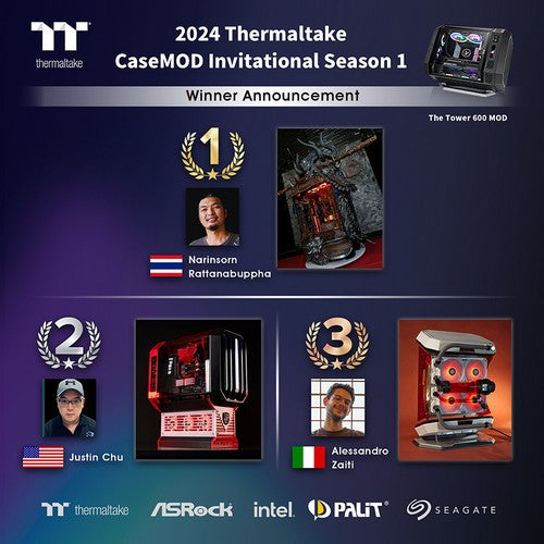 Thermaltake Announces Top 3 Winners of the  2024 Thermaltake CaseMOD Invitational Season 1