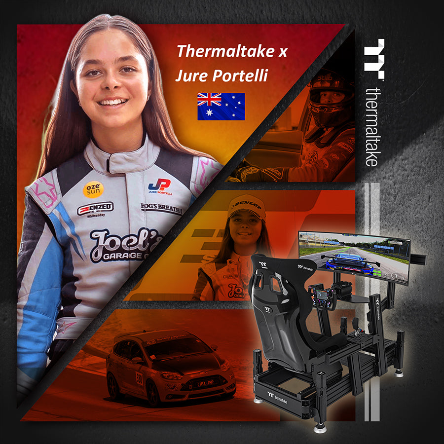 Thermaltake and Jure Portelli: Bridging the Gap Between the Racetrack and the Sim Rig  Fueling a New Generation of Racing Talent with Professional Hardware