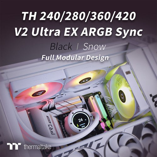 Thermaltake Reveals the TH V2 Ultra EX ARGB Sync AIO & CT EX ARGB Sync Fans in New Colors Quick Connect with Magnetic force