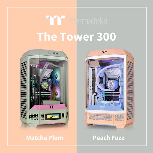 Thermaltake The Tower 300 Series Chassis Releases New Colors in Matcha Plum and Peach Fuzz  Clashing Colors for Summer Vibes