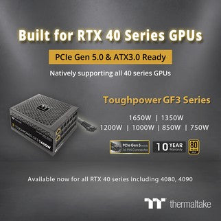 Thermaltake Launched the All-new Toughpower GF3 Series Available for RTX40 Series Graphics Cards Built for RTX40 Series Graphics Cards, Including RTX4080 and RTX4090