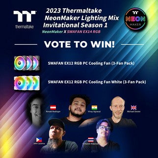 2023曜越NeonMaker炫光爭霸賽第一季進入最終投票 參與投票就有機會獲得耀影SWAFAN EX系統散熱風扇