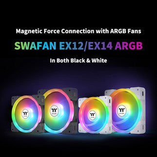 Thermaltake Announces the SWAFAN EX12/ EX14 ARGB PC Cooling Fan Magnetic Force Connection with ARGB Fans