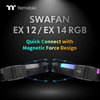 Thermaltake Launches SWAFAN EX12/EX14 RGB PC Cooling Fan with Magnetic Force Design at CES 2023 Quick Connect with Magnetic Force Design