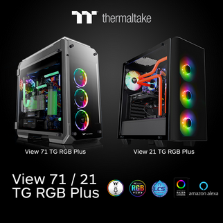 曜越全新View 21 TG RGB Plus中直立式与 View 71 TG RGB Plus高直立式强化玻璃机壳 两款电竞机壳‧创意无限