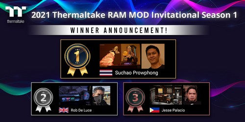 Thermaltake Announces  The Top 3 Winners of 2021 Thermaltake RAM MOD Invitational Season 1
