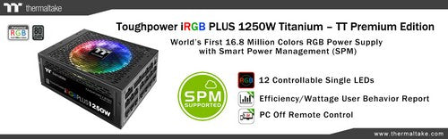 世界首创 曜越推出TT Premium顶级版Toughpower iRGB PLUS 1250W 钛金牌数字电源 千万色彩 光彩炫丽