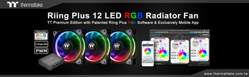 曜越TT Premium頂級版Riing Plus LED RGB水冷排風扇 12/14公分搭載Riing Plus RGB軟體 1,680萬色於COMPUTEX 2017絢麗登場