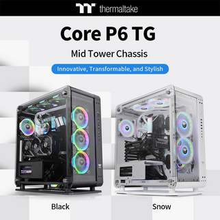 Thermaltake Reveals the Core P6 TG and Core P6 TG Snow Available for Purchase Now Transformable, Innovative and Stylish