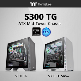 Thermaltake New S300 Tempered Glass Mid-Tower Chassis Compact, Sleek, Modern