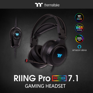 The New Thermaltake RIING Pro RGB 7.1 Gaming Headset Immerse in 7.1 Virtual Surround Sound