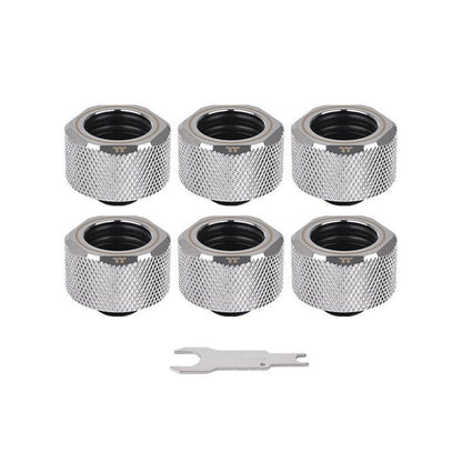 Pacific C-PRO G1/4 PETG Tube 16mm OD Compression – Chrome (6-Pack Fittings)