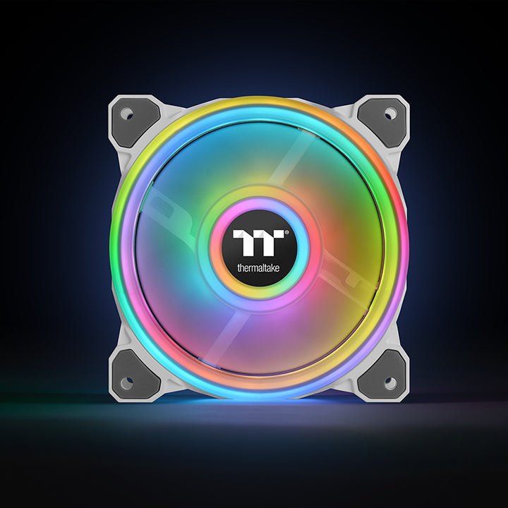 Riing Quad 14 RGB Radiator Fan TT Premium Edition 3 Fan Pack - White (Controller included)
