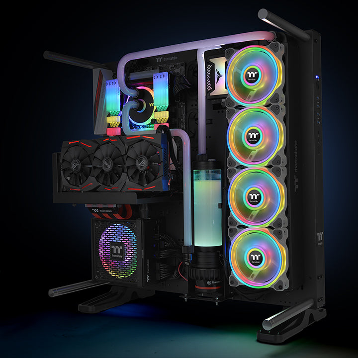 Riing Quad 14 RGB Radiator Fan TT Premium Edition 3 Fan Pack - White (Controller included)